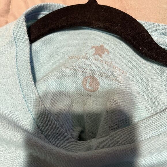 Simply Southern Teal Blue What You Love Graphic Tee Shirt Womens Size L - Picture 6 of 6